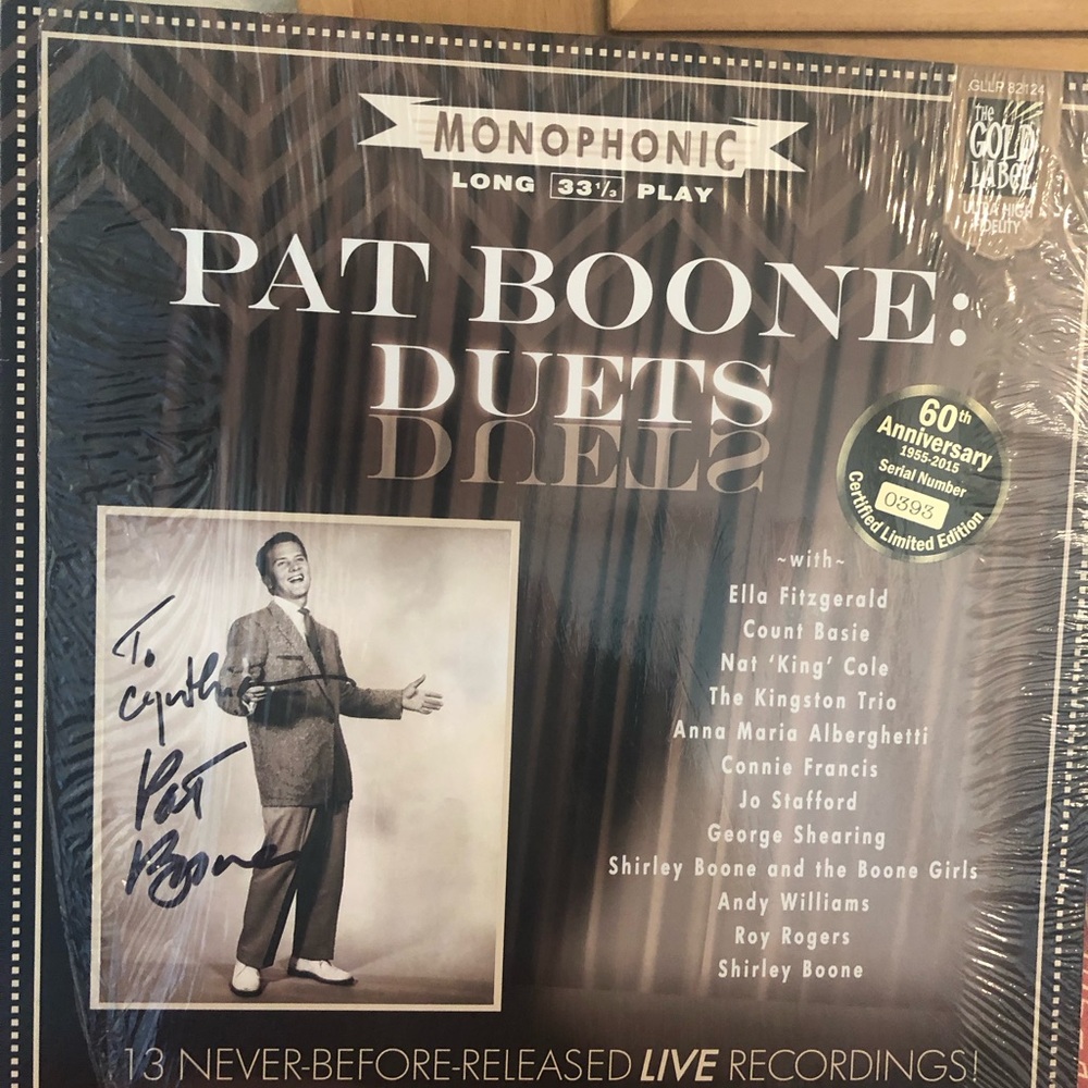 Duets Vinyl Record Autographed By Pat Boone Certified Limited Serial 0393